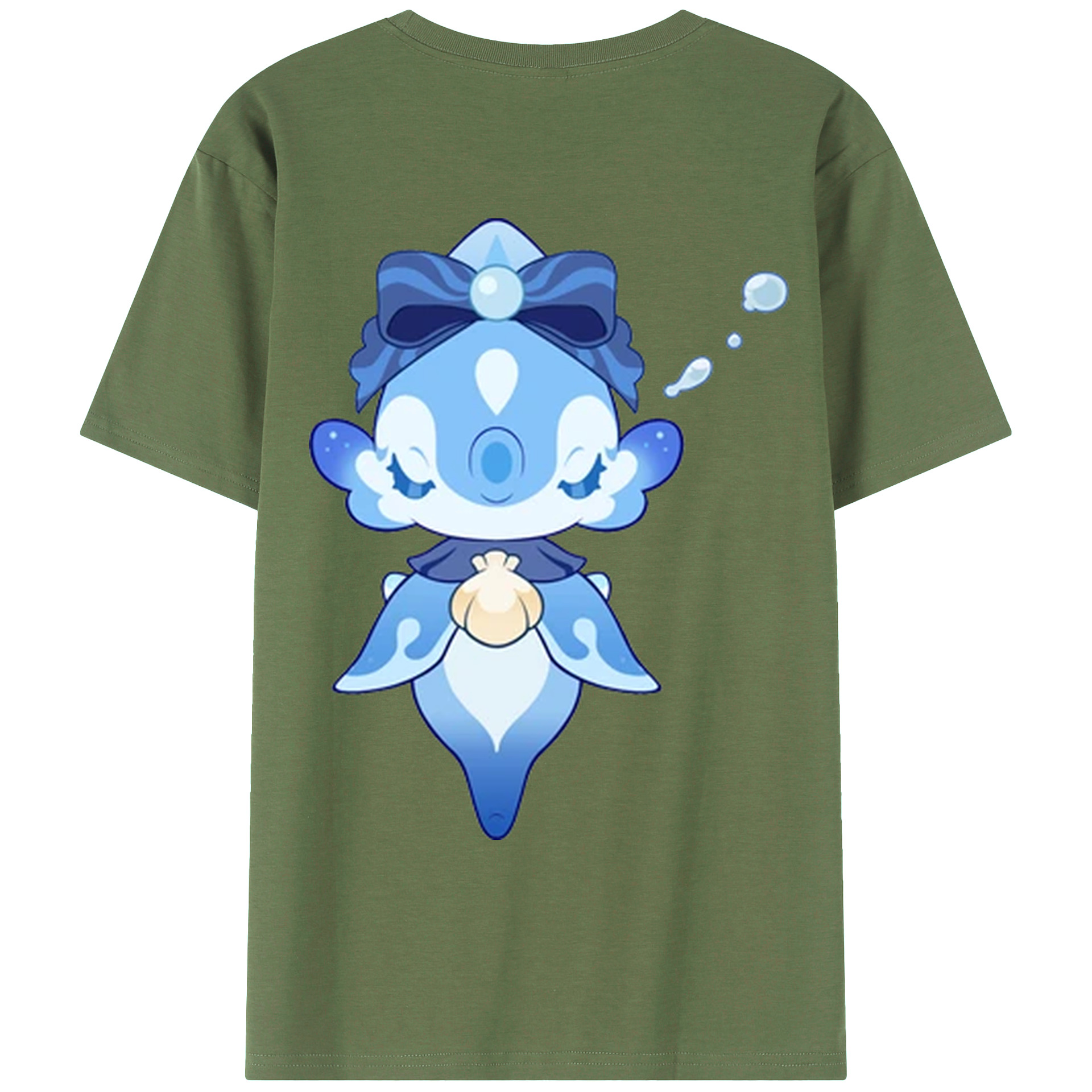 げんし神 フリーナ genshin Furina 綿100％ メンズ半袖Tシャツ（バックプリント） 通気性